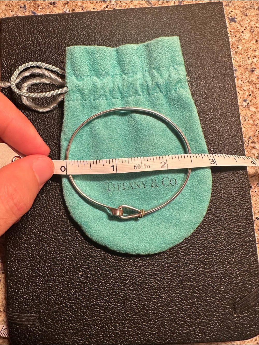 Tiffany & Co Hook and Eye Sterling Silver & 18k Yellow Gold Bangle Bracelet - Picture 5 of 5